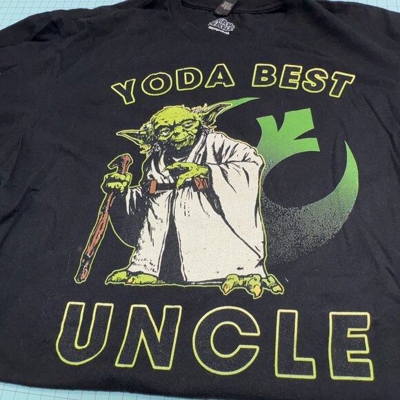 Star Wars Yoda Best Uncle T-Shirt XL Black Funny Gift Tee by Anvil - Picture 1 of 13